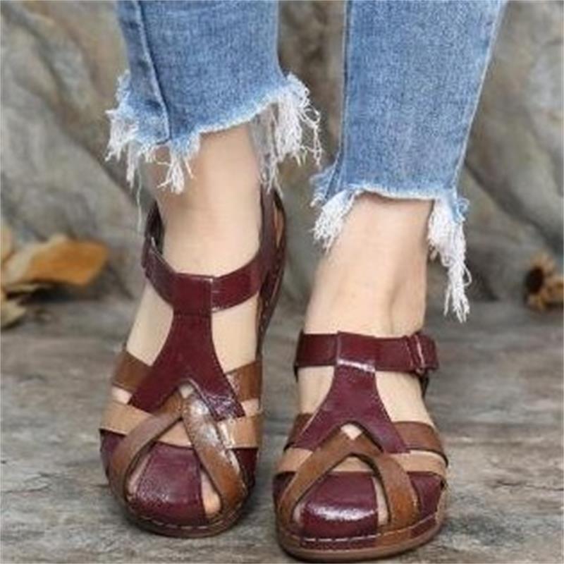 Women Comfortable Closed Strap Sandals with Adjustable Ankle Strap and Padded Comfort Sole Mune Fashion