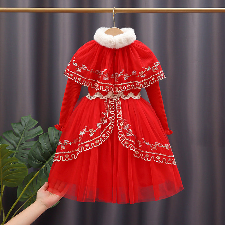 Ladies Lace Trim Festive Dress Mune Fashion