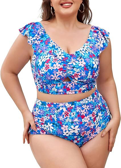 Ladies High-Waisted Swimwear Set with Ruffle Details Mune Fashion