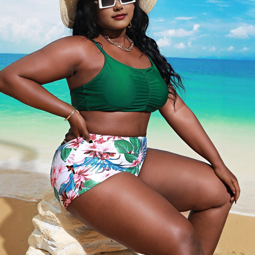 Women’s bikini set with gathered top and floral bottom Mune Fashion