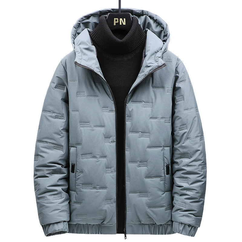 Men's padded hooded jacket with quilted structured pattern and high-closing zipper Mune Fashion