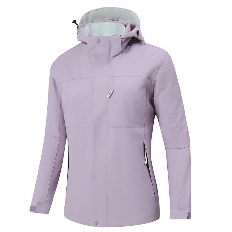 Men's Minimalistic Waterproof Softshell Jacket with Contrast Lining, Adjustable Hood, and Concealed Zippers Mune Fashion