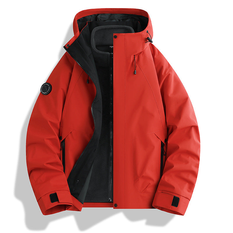 Men's waterproof softshell jacket with hood and fleece lining Mune Fashion