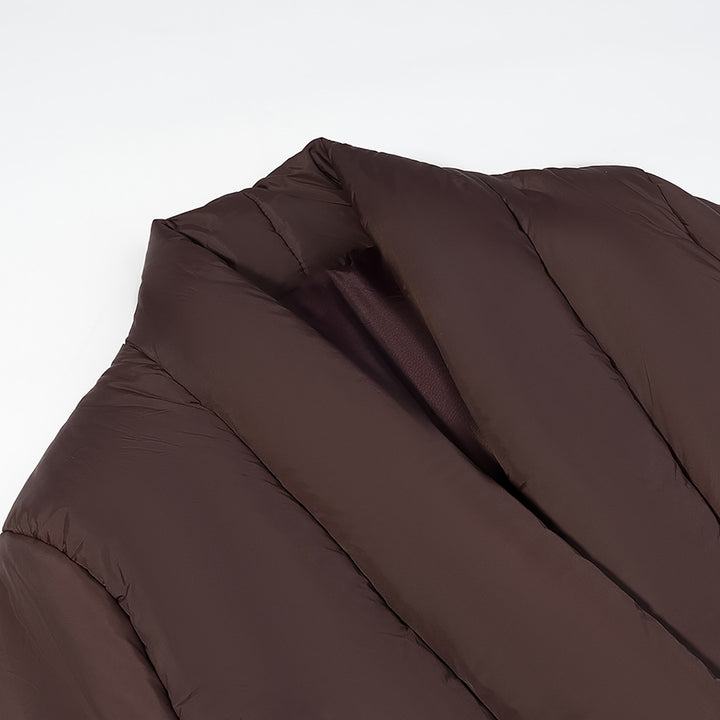 Women's Quilted Waistbelt Quilted Jacket with Shawl Collar Mune Fashion