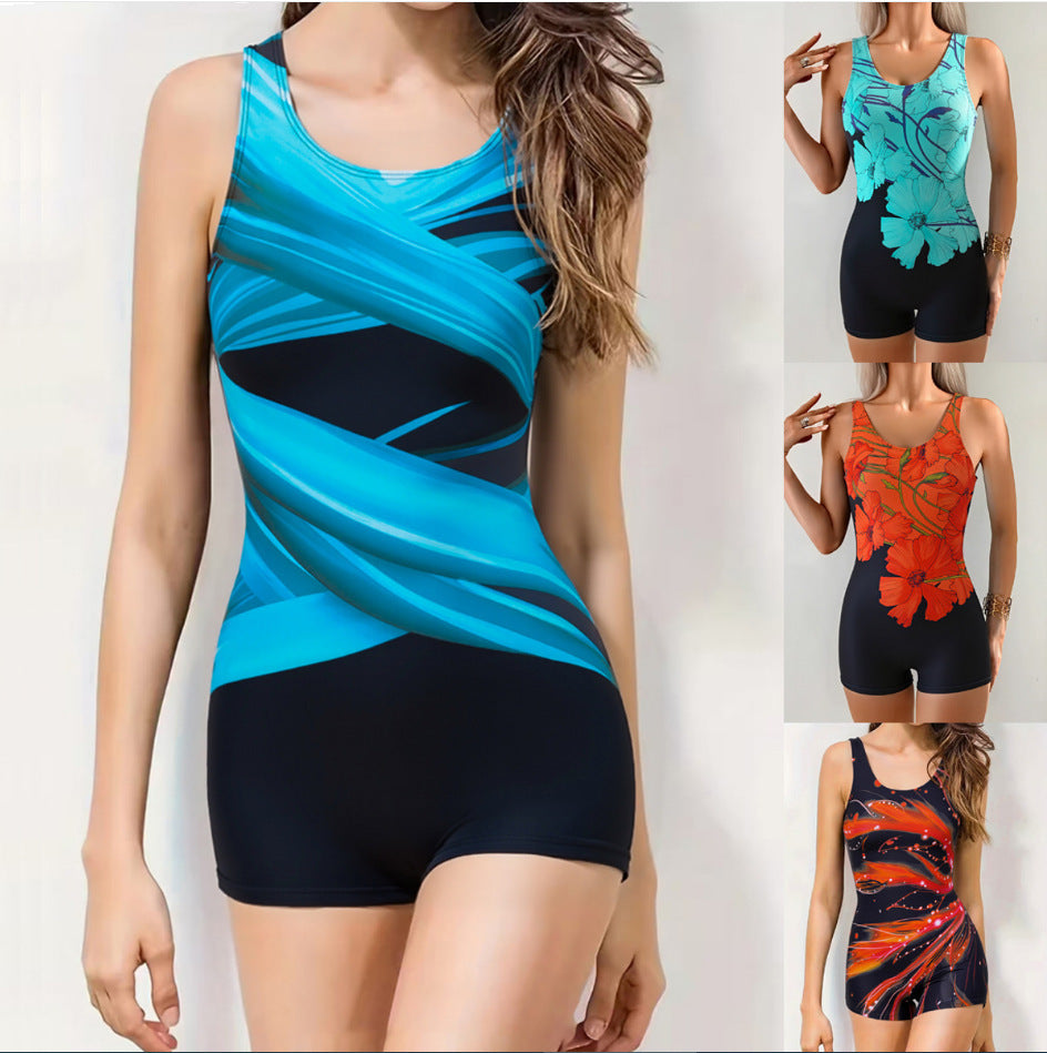 Ladies Elegant Swimsuit with Floral Pattern Mune Fashion