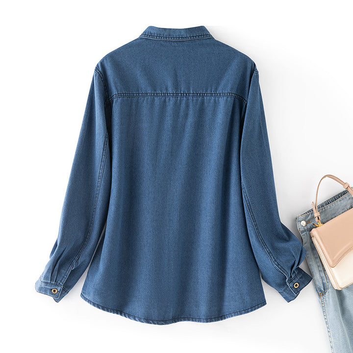 Women Trendy Denim Shirt Jacket Mune Fashion