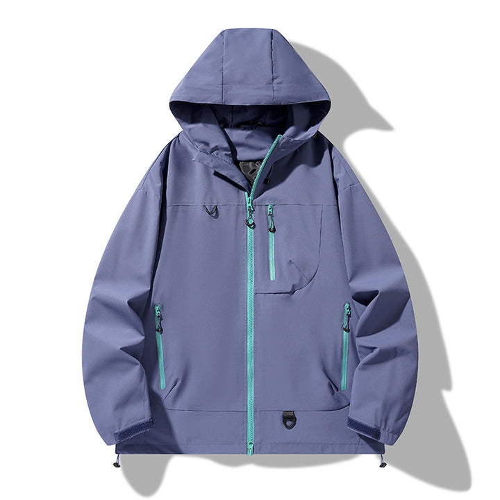 Men's nano waterproof softshell hooded jacket with welded seams, concealed chest pocket, and adjustable hem Mune Fashion