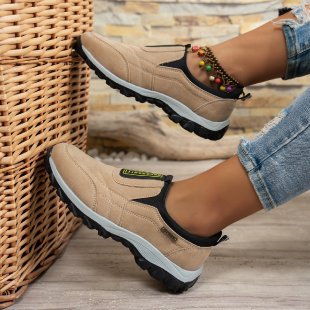 Women's Outdoor Slip-On Sneaker with Robust Lug Profile and Suede Look Mune Fashion