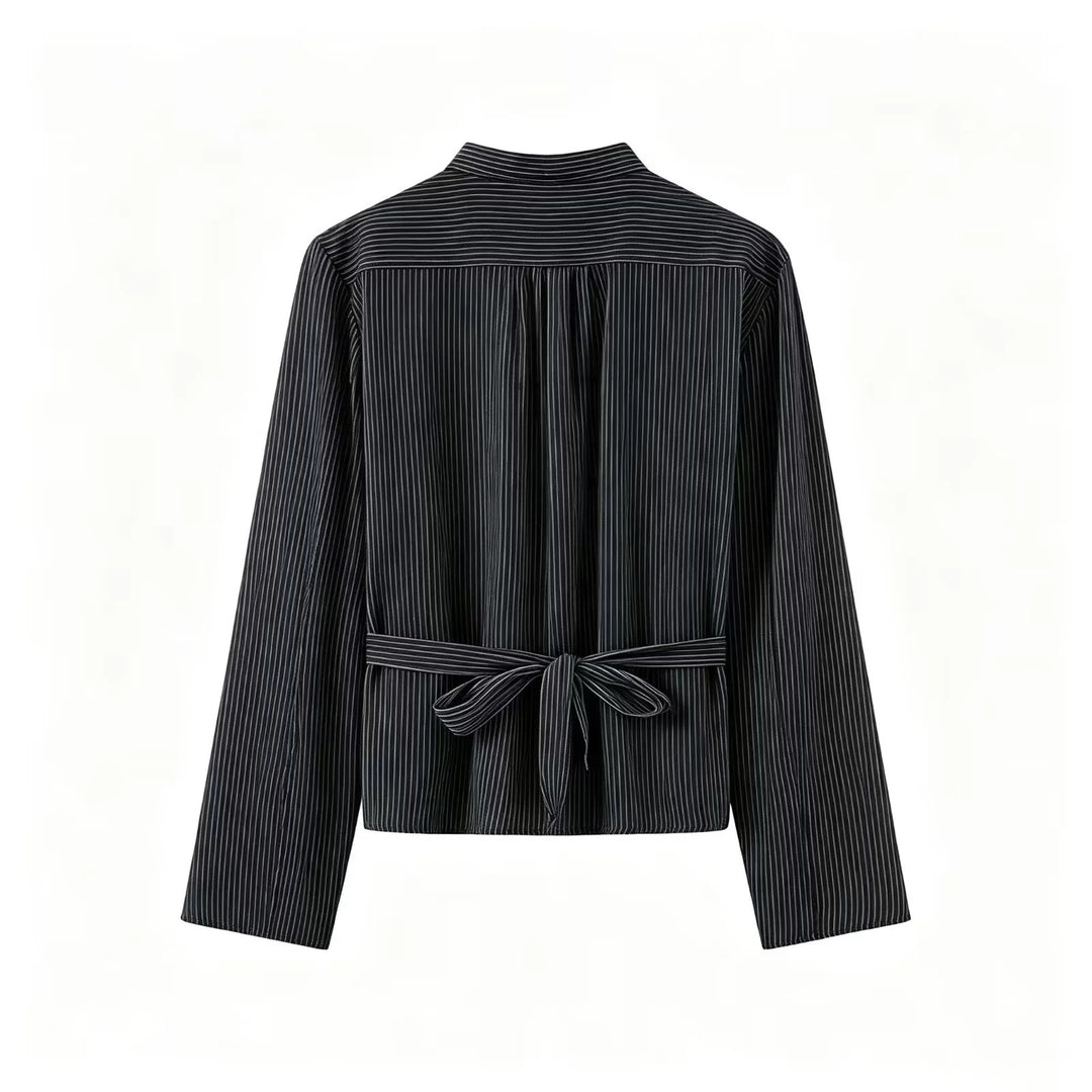 Women's tailored Chinese-inspired jacket with stand-up collar and decorative knot closures Mune Fashion