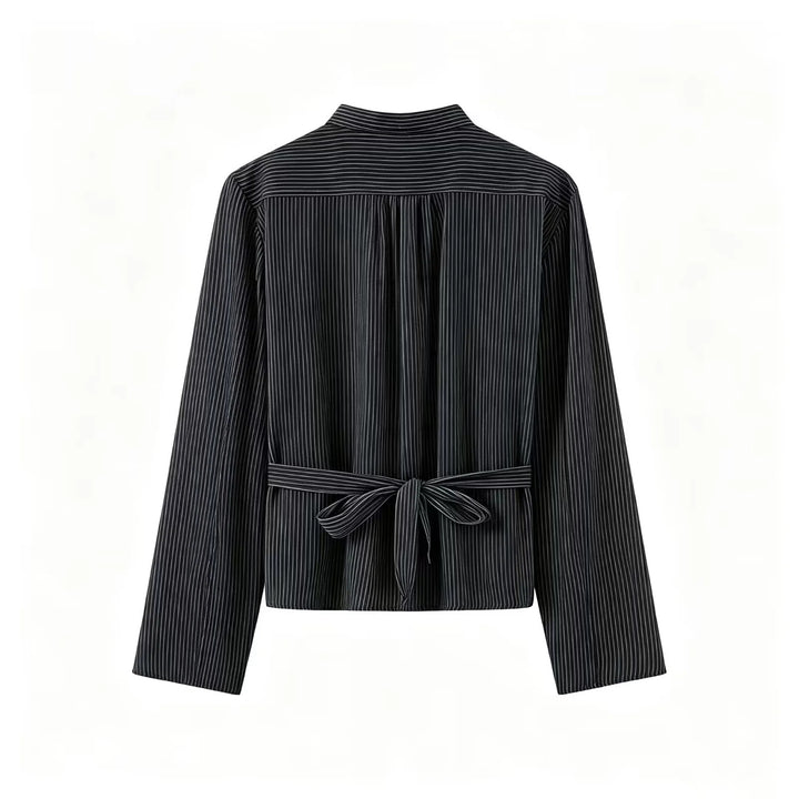 Women's tailored Chinese-inspired jacket with stand-up collar and decorative knot closures Mune Fashion