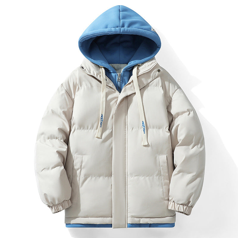 Unisex Padded Hooded Quilted Jacket with Double-Layer Hood and Elastic Cuffs Mune Fashion