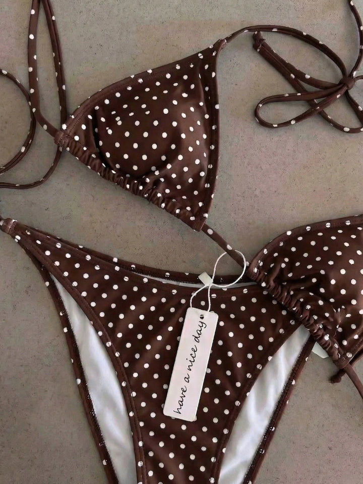 Women's triangle bikini with classic polka dot pattern Mune Fashion