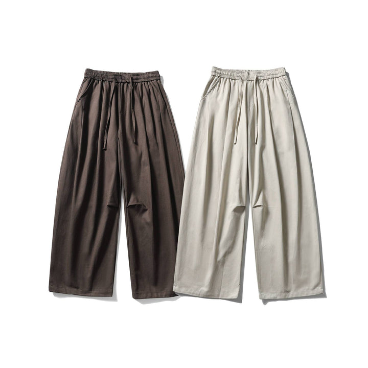 Women's Wide Culotte Pants with High Elastic Waistband and Drawstring Mune Fashion