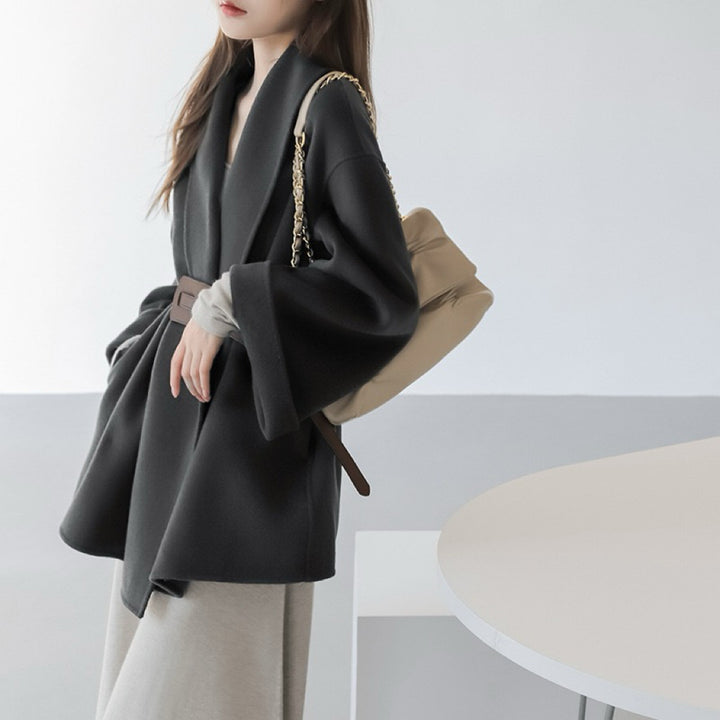 Women's fashionable and elegant coat with belt Mune Fashion
