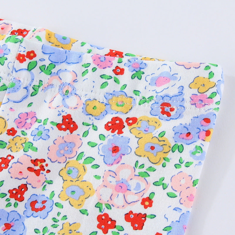 Girls leggings with colorful floral print Mune Fashion