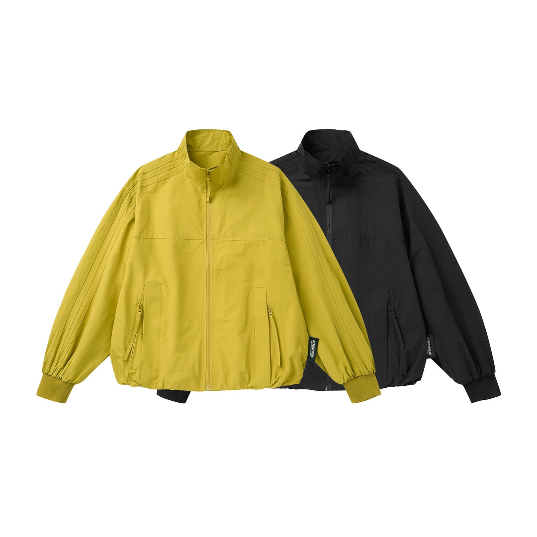 Unisex Light Windbreaker Jacket with High Stand-up Collar and Functional Pockets Mune Fashion