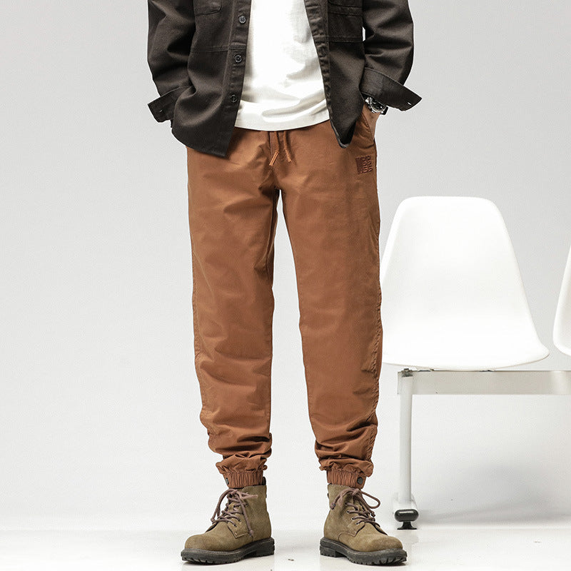 Herren Konisch geschnittene Utility-Joggerhose aus Baumwoll-Twill mit elastischem Bund und Kordelzug Mune Fashion