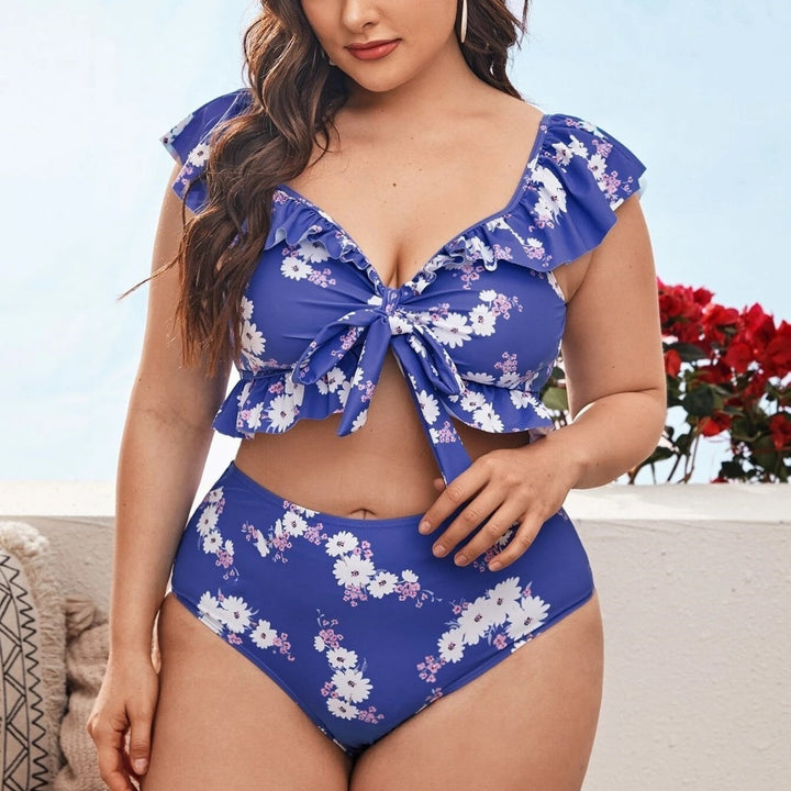 Women's bikini set with floral wrap top and high-cut bottoms Mune Fashion