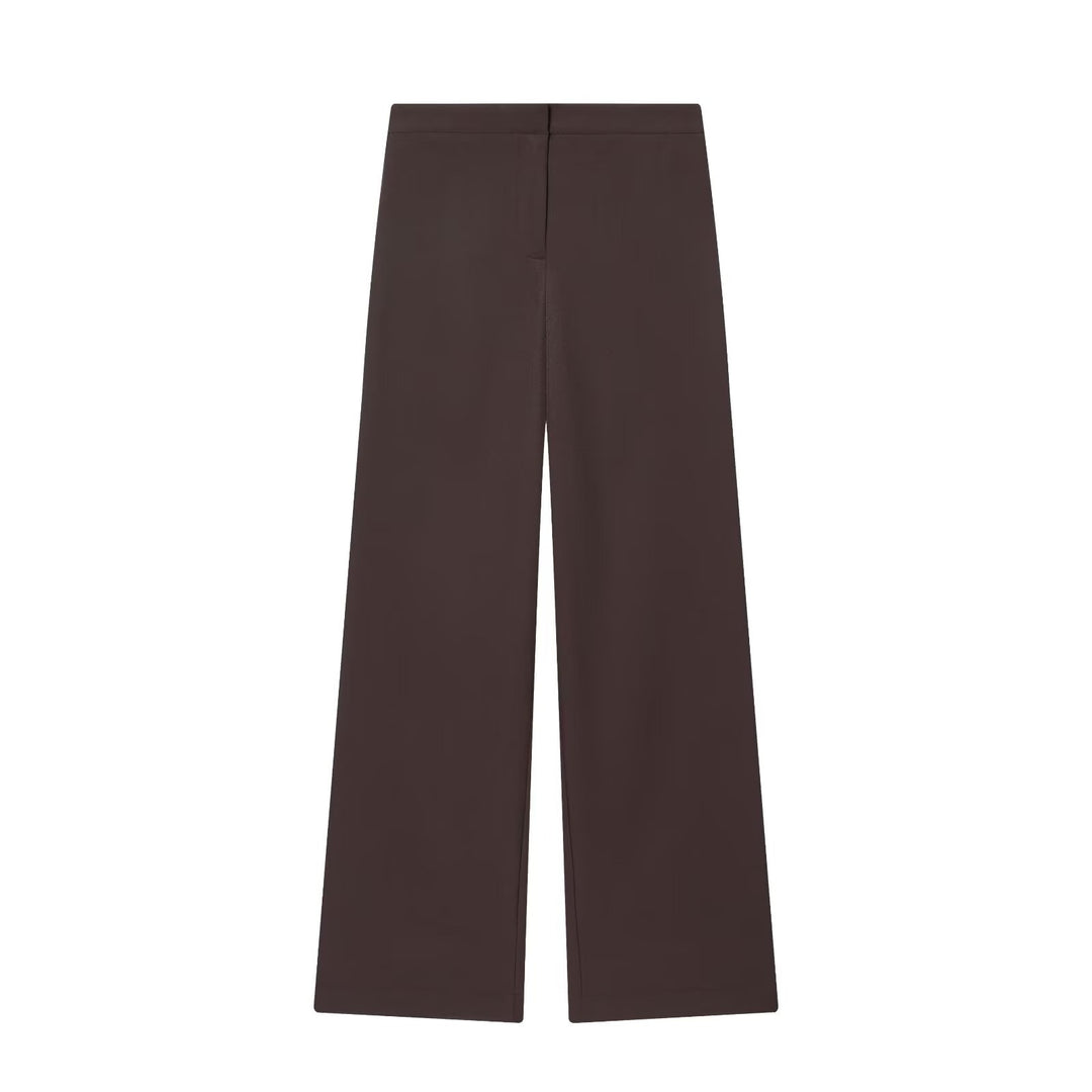 Women's elegant High-Waist wide-leg suit trousers with flat waistband and concealed seam Mune Fashion