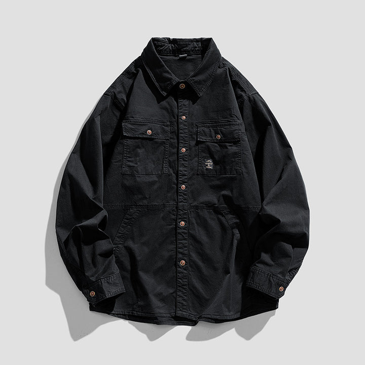 Herren Lässige Overshirt-Fieldjacke im Utility‑Stil mit Brust- und Eingrifftaschen Mune Fashion