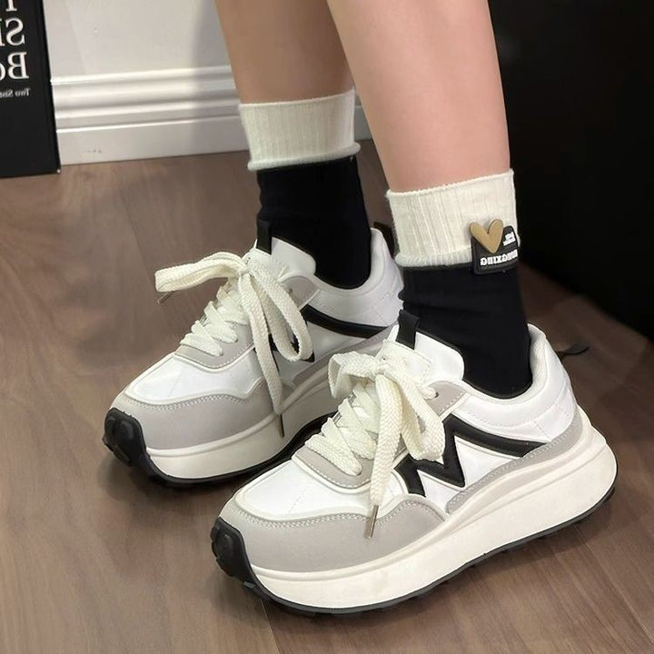 Women's Platform Chunky Sneaker with sculpted EVA sole, trail profile, and padded comfort collar Mune Fashion