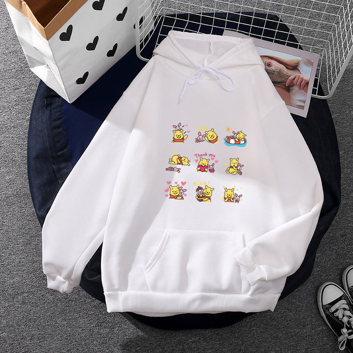 Women's hoodie with multiple comic emote print, oversized cut and soft lining Mune Fashion