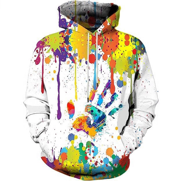 Women's Colorful Hoodie with Creative Splash Designs Mune Fashion