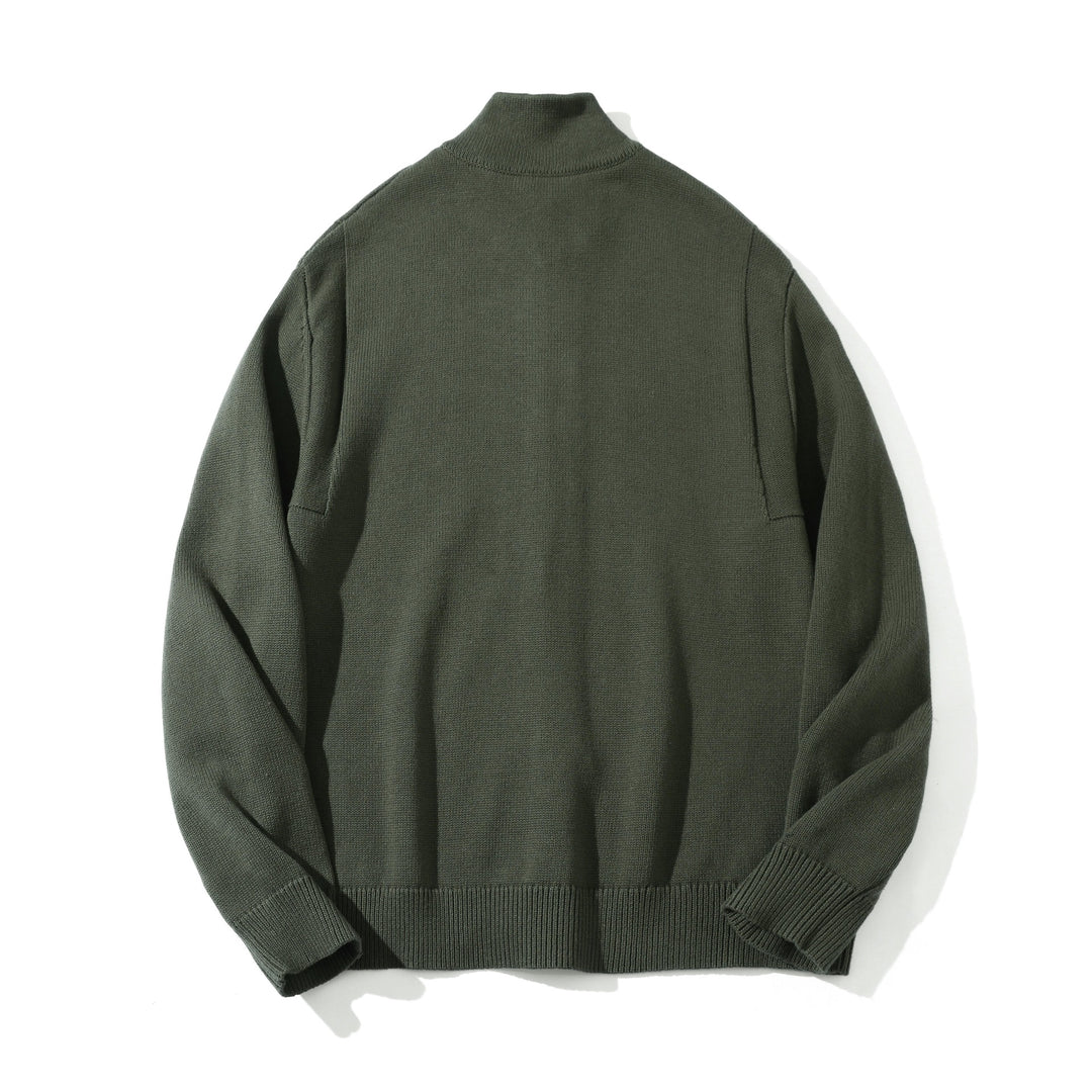 Men's knit cardigan with high collar and full button placket Mune Fashion