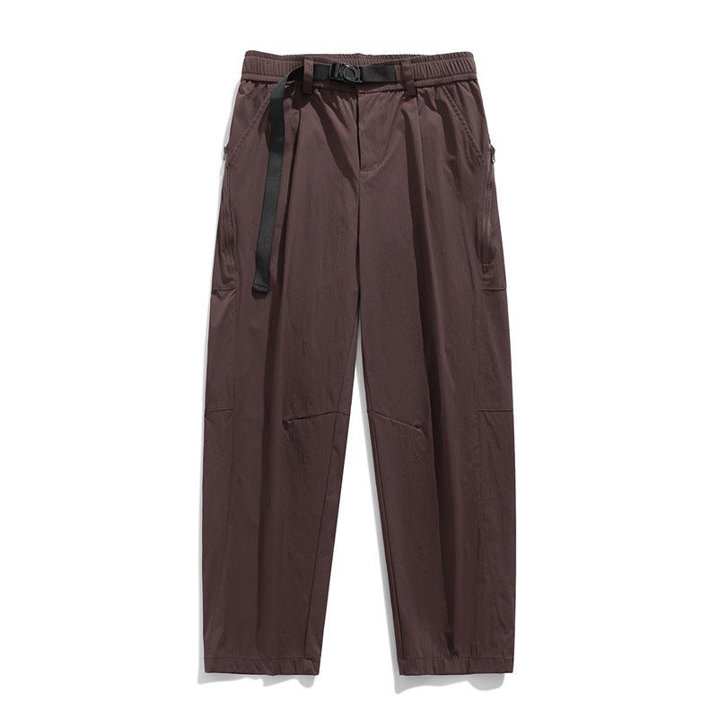 Men's Lightweight Tech Cargo Pants with Elastic Waistband, Side Zippers & Quick Release Belt Mune Fashion