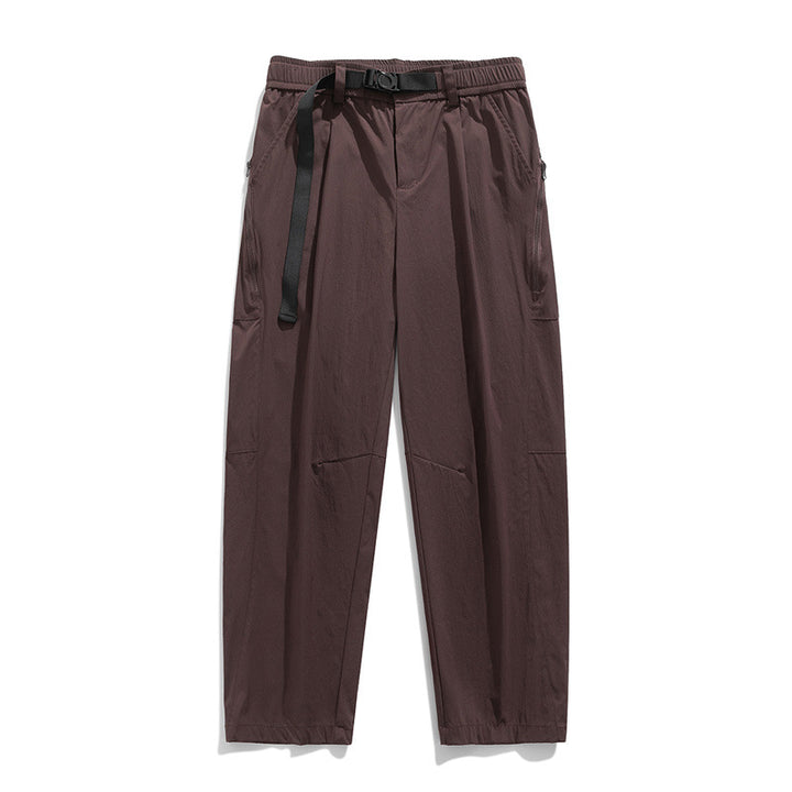 Men's Lightweight Tech Cargo Pants with Elastic Waistband, Side Zippers & Quick Release Belt Mune Fashion