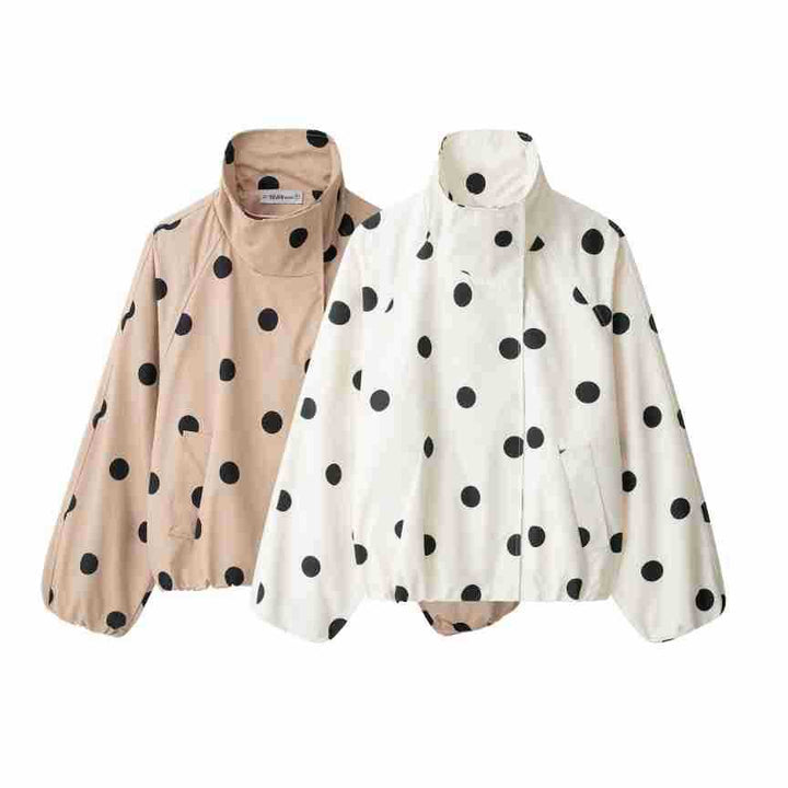 Women's short jacket in cape style with stand-up collar and balloon sleeves Mune Fashion