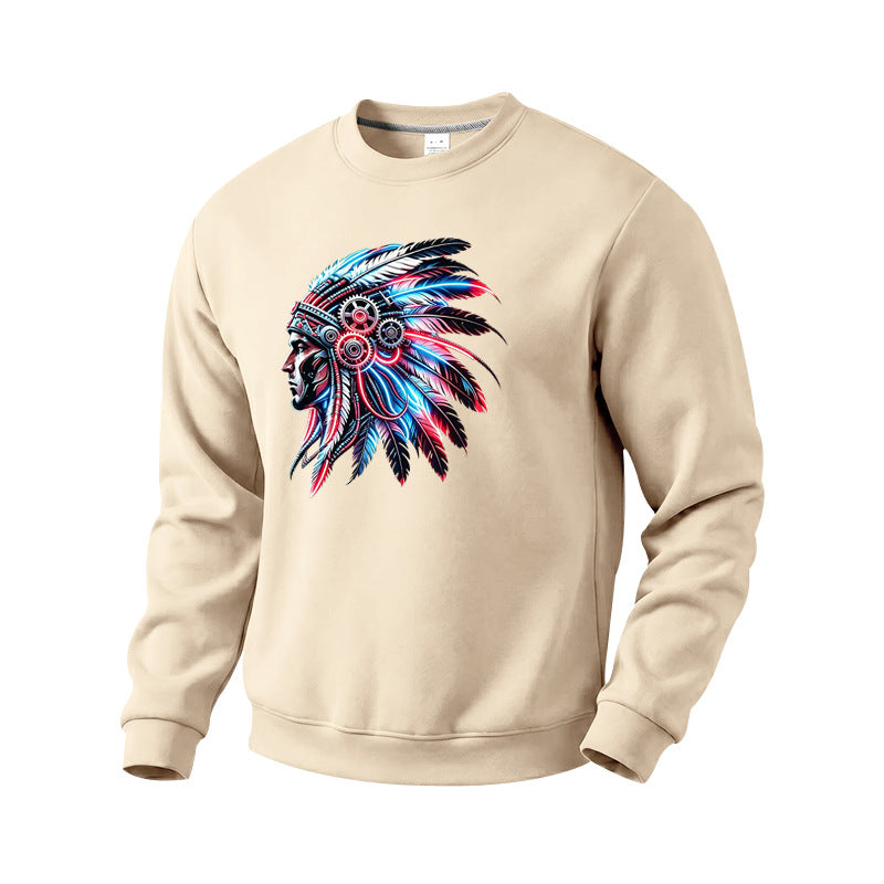 Men's sweatshirt with detailed feather decoration print Mune Fashion