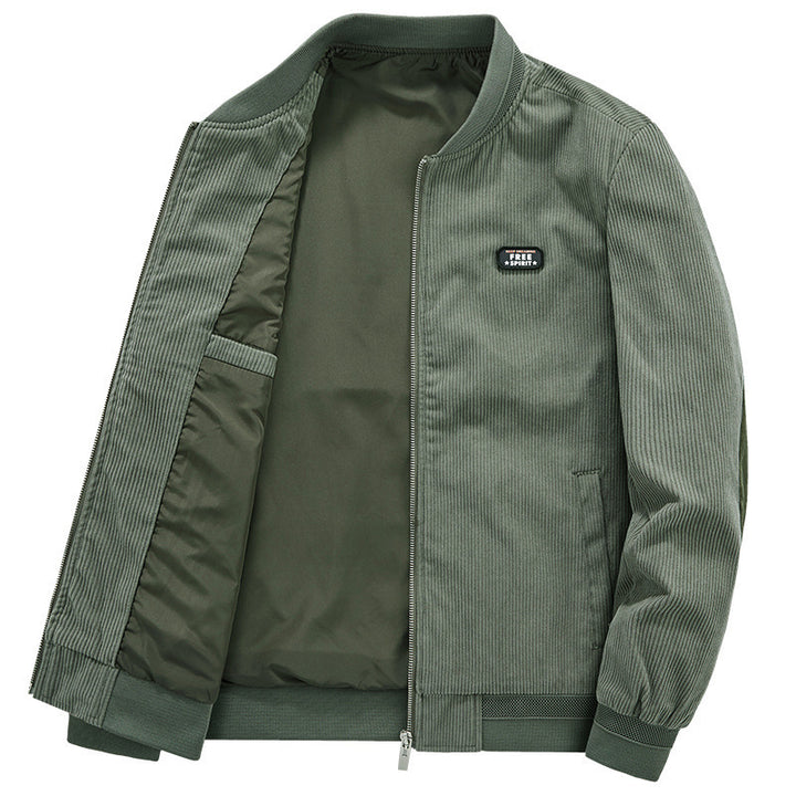 Men's cord jacket in bomber style with fine cord, zipper and padded interior Mune Fashion