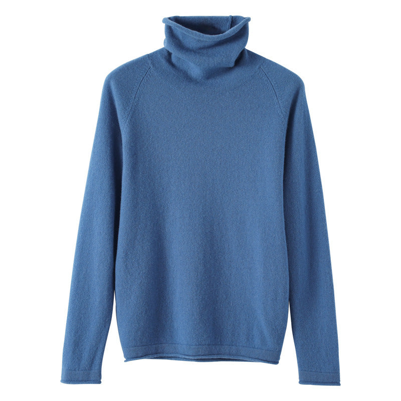 Women's Soft Roll Neck Sweater in Cashmere-Look with Thumb Hole and Fitted Silhouette Mune Fashion