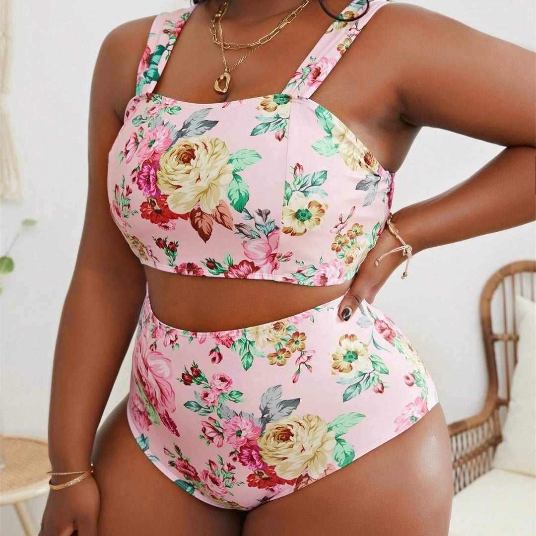 Women's Colorful Floral Bikini in Retro Style Mune Fashion