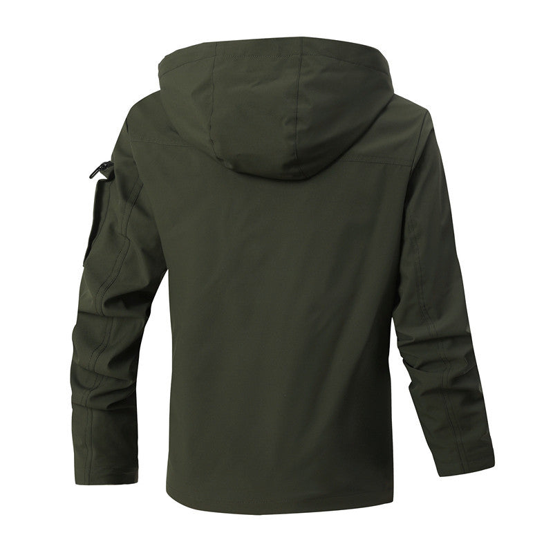 Men's Waterproof Utility Jacket with Hood and Multiple Pockets Mune Fashion