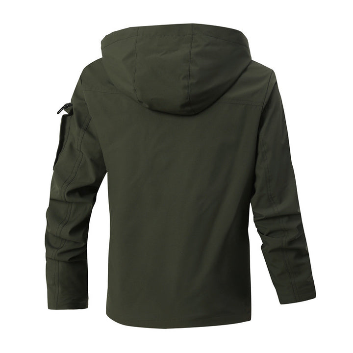 Men's Waterproof Utility Jacket with Hood and Multiple Pockets Mune Fashion