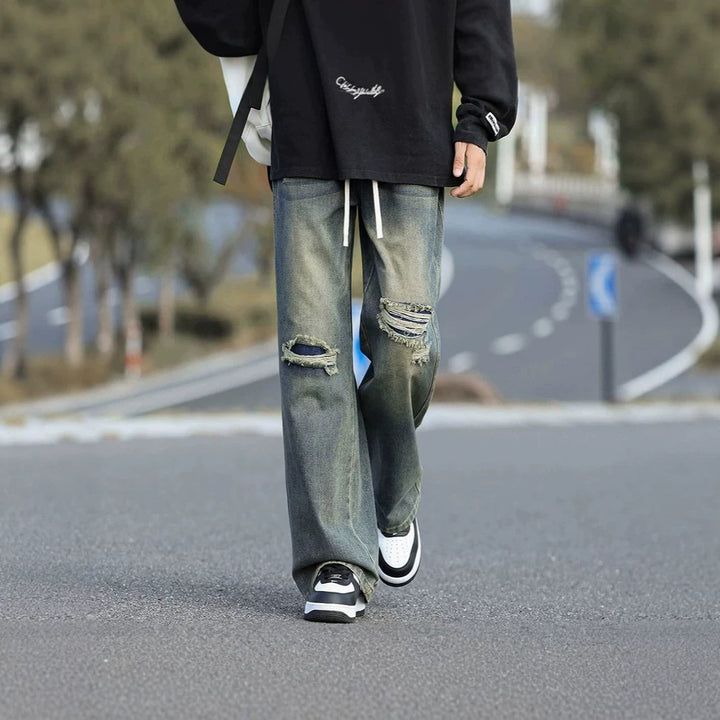 Men's Loose-Fit Destroyed Jeans Mune Fashion