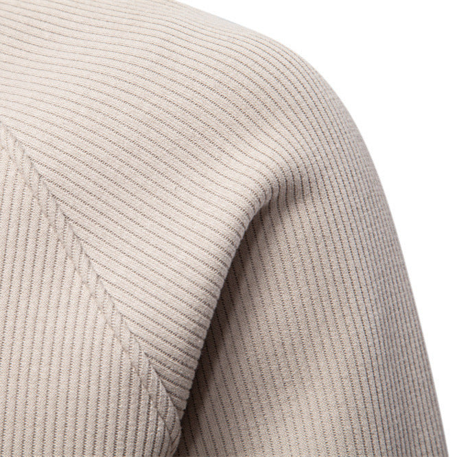 Men's fine ribbed half-zip pullover with stand-up collar, raglan sleeves, and elastic cuffs Mune Fashion
