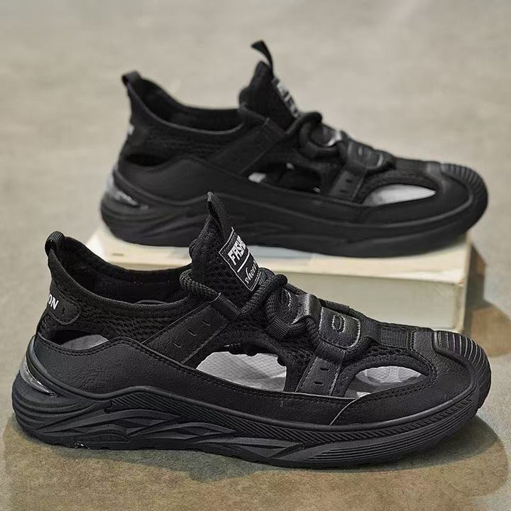 Men's hybrid sneaker sandal with knit shaft and profiled platform sole Mune Fashion