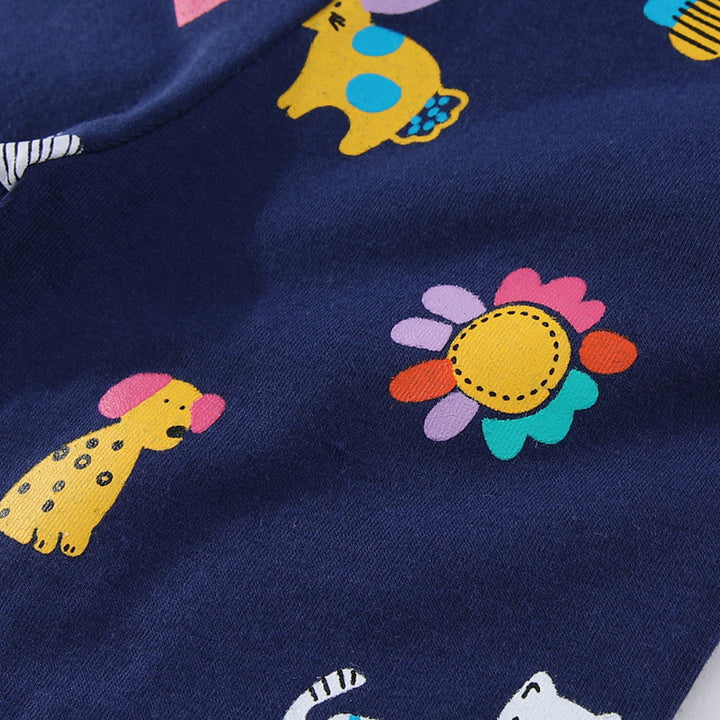 Girls leggings with colorful animal and house pattern Mune Fashion