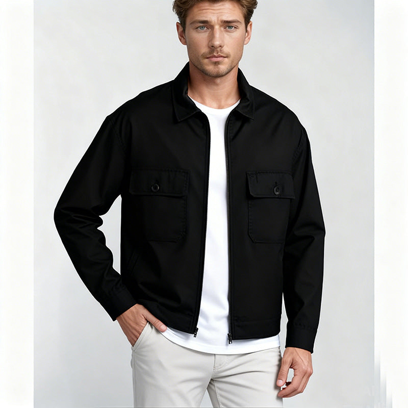 Men's overshirt in workwear style with full zip and patch chest pockets Mune Fashion