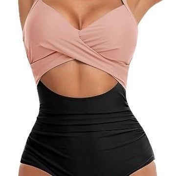 Women's Cut-Out Swimsuit with Cross Strap Mune Fashion