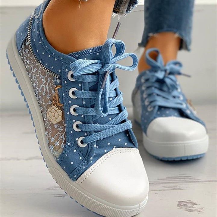 Women's casual sneakers with platform sole and side zipper Mune Fashion