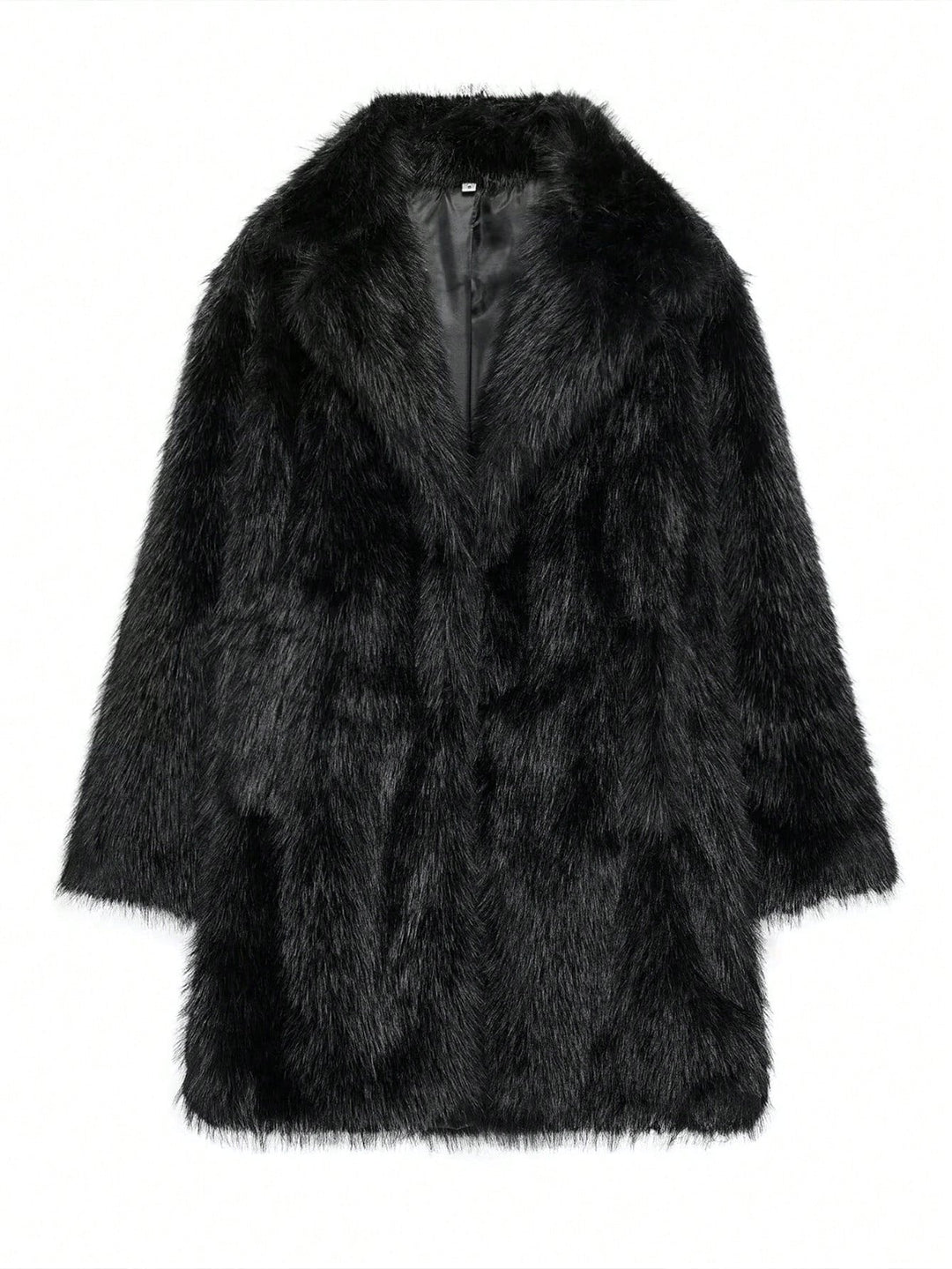 Ladies Luxurious Faux Fur Jacket with Soft Lapel and Large Pockets Mune