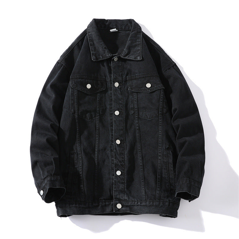 Unisex Oversized Denim Jacket with Snap Button Placket Mune Fashion