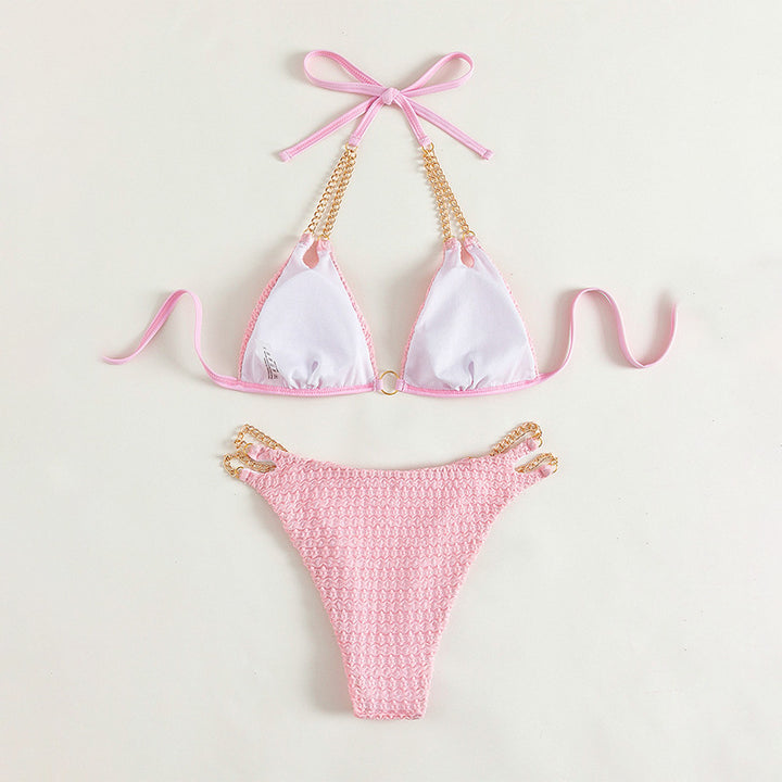 Women's triangle bikini with characteristic chain design Mune Fashion