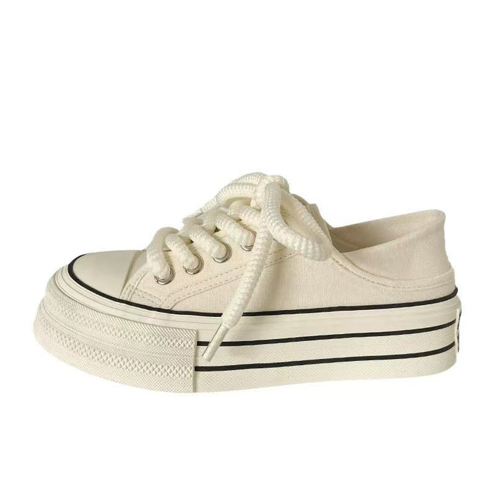 Women's Platform Sneakers with Elastic Lacing System and Durable Upper Material Mune Fashion