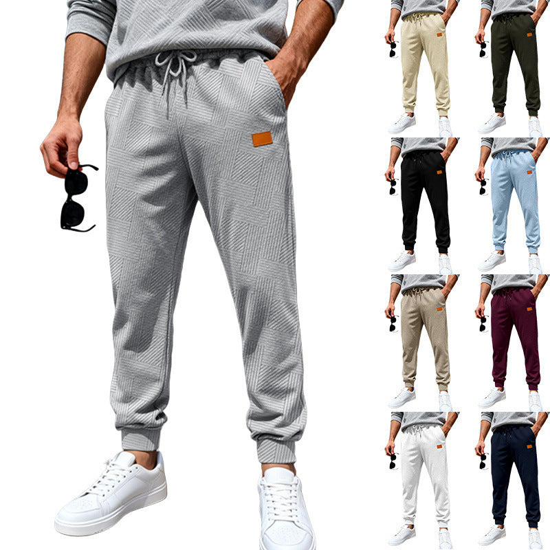 Men's quilted joggers with geometric texture pattern Mune Fashion