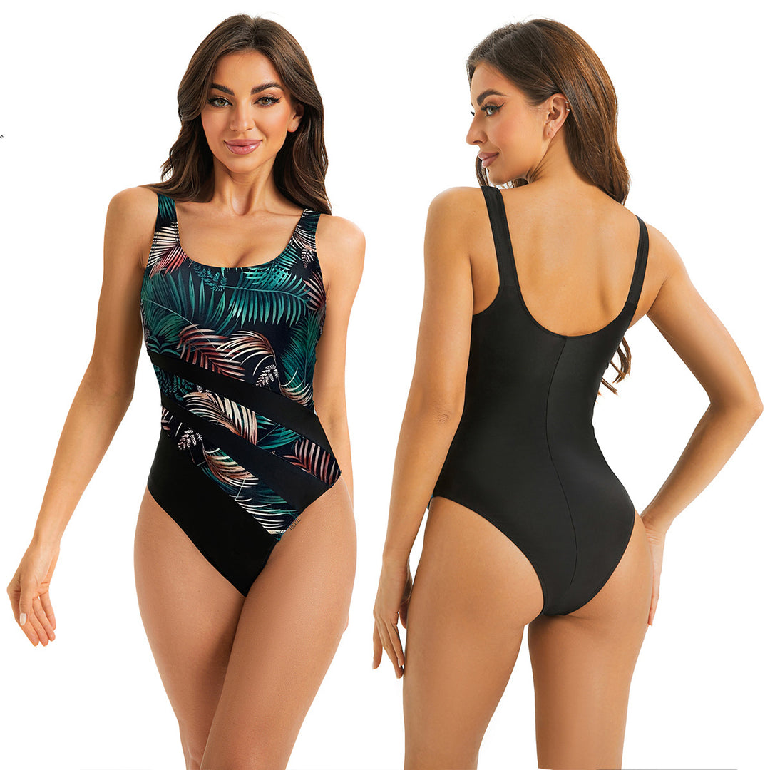 Women's Sporty Tube Swimsuit with Floral Design Mune Fashion